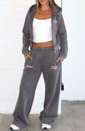 White Fox Down For Whatever Wide Leg Sweatpants Charcoal Wash