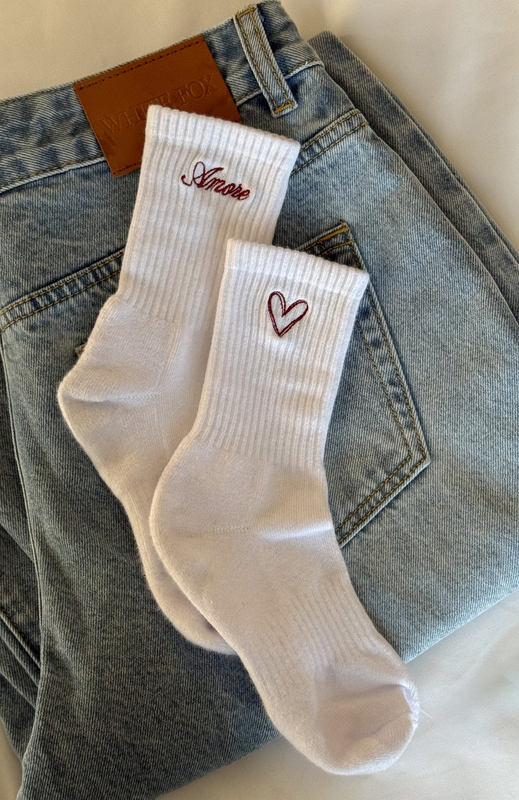 White Fox Amore Mio Socks White