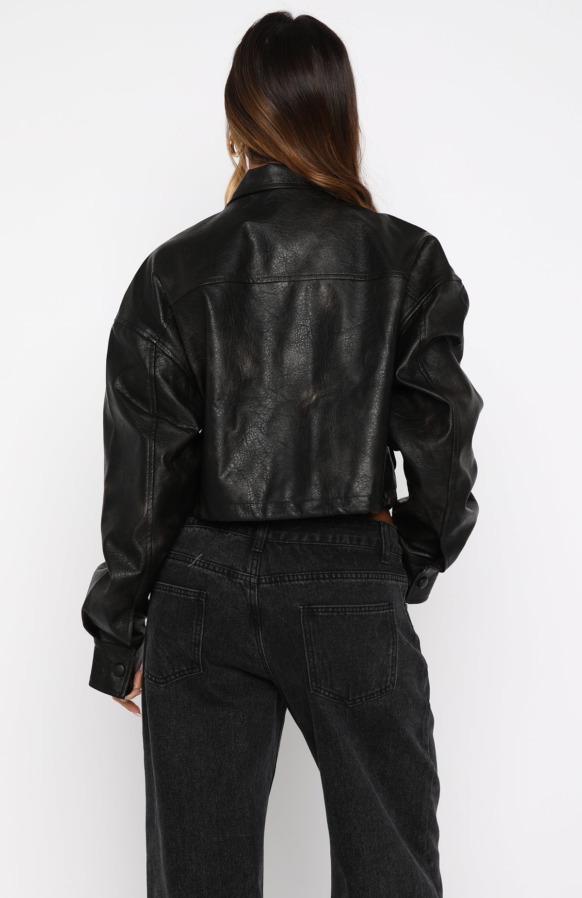 White Fox Changing Faces PU Jacket Black