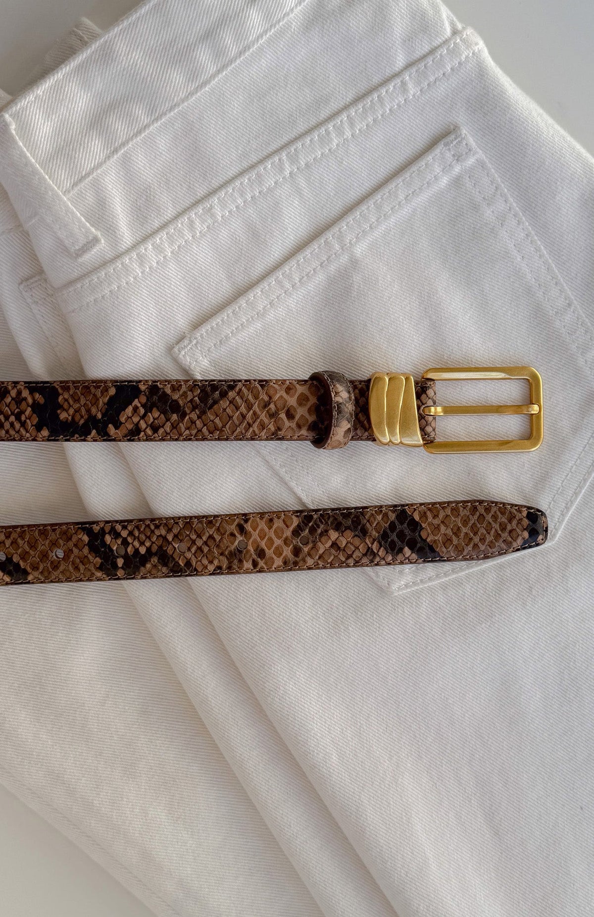 White Fox Rex Belt Snake/Vintage Gold