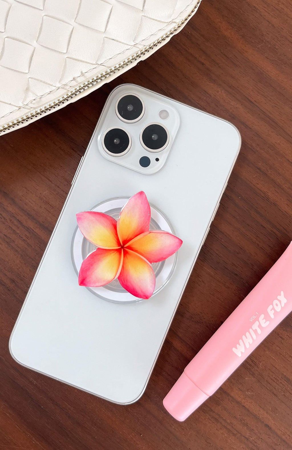White Fox Kadence Magnetic Phone Grip Pink Frangipani