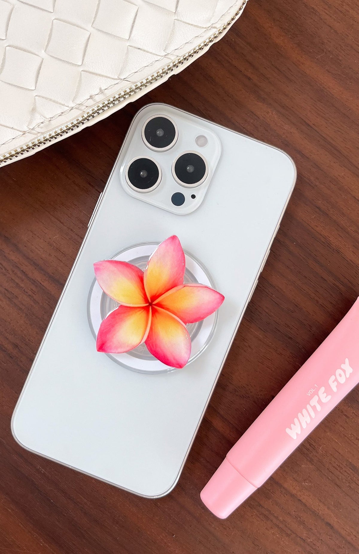 White Fox Kadence Magnetic Phone Grip Pink Frangipani