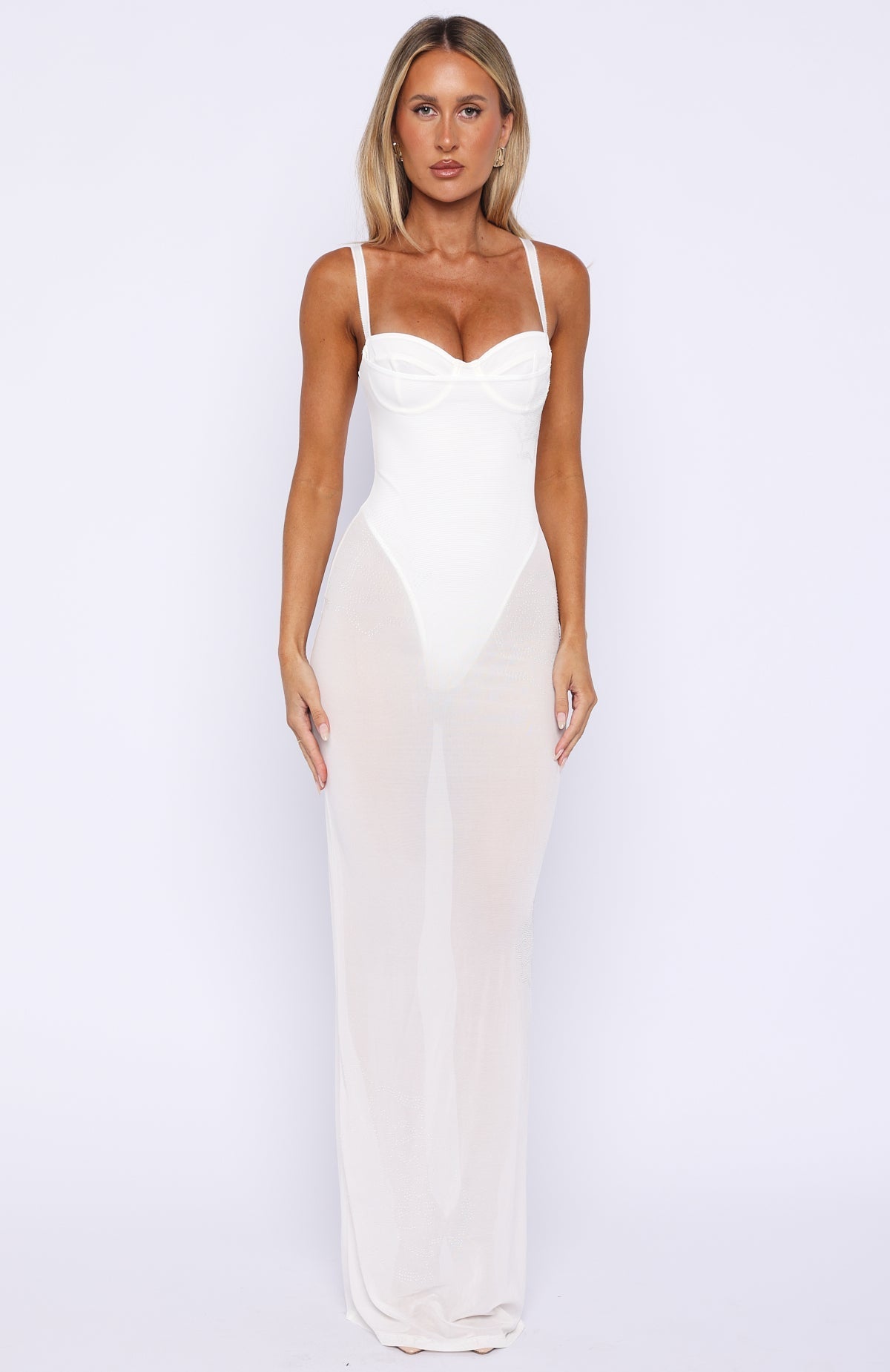 White Fox Parisian Night Maxi Dress White