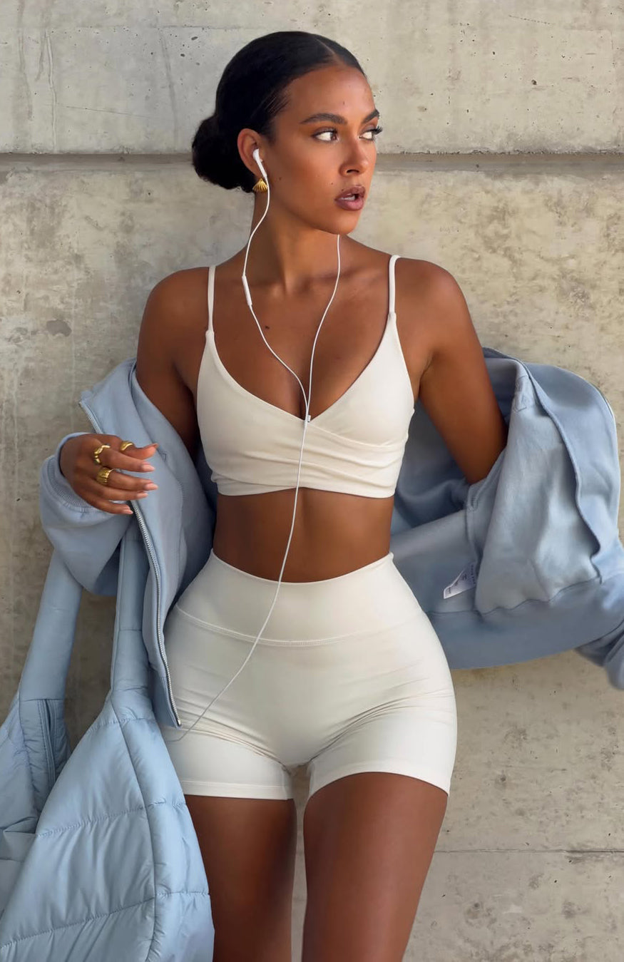 White Fox Energy Surge Sports Bra Cream