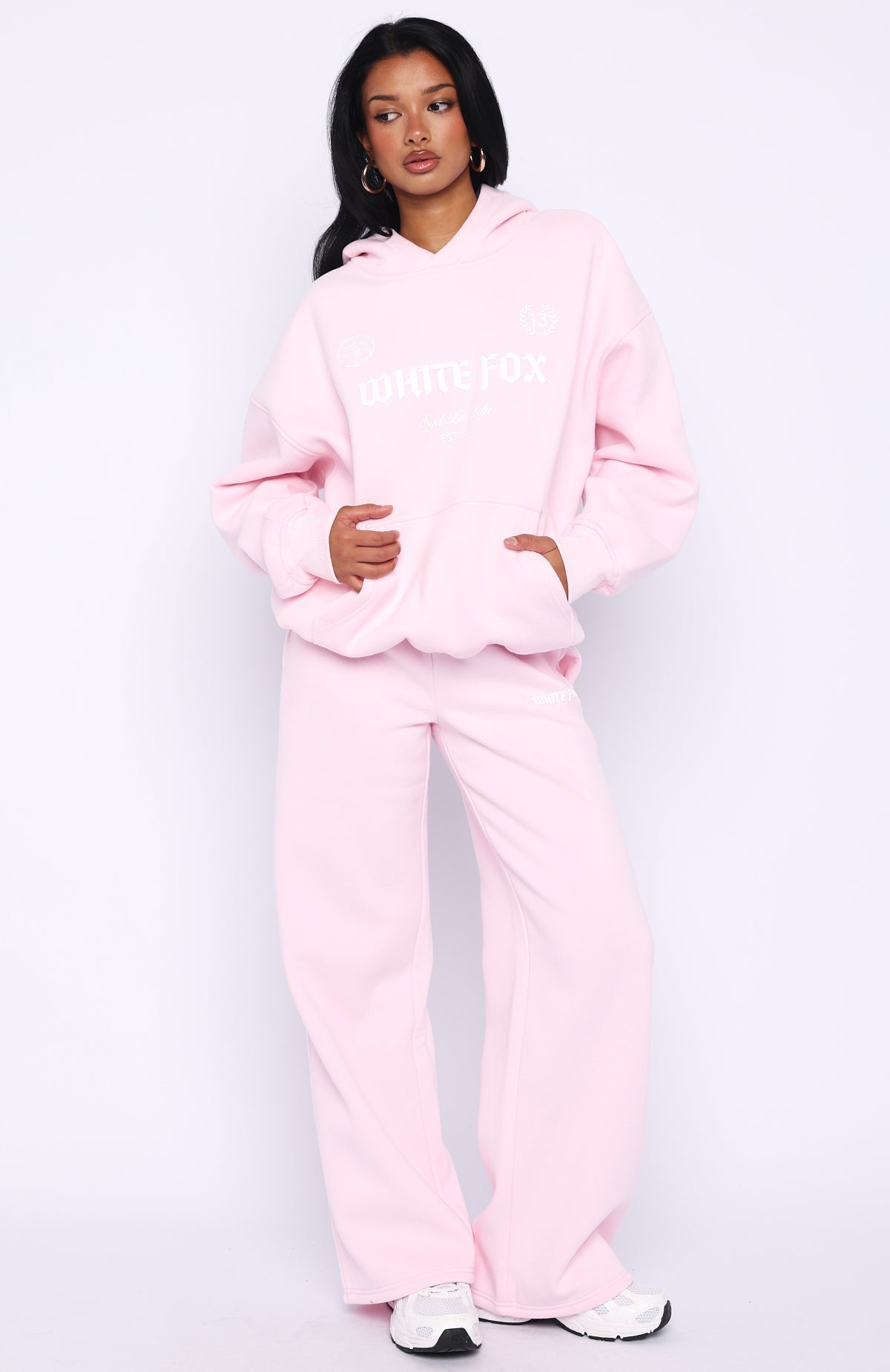 White Fox Vibe Too High Oversized Hoodie Pink