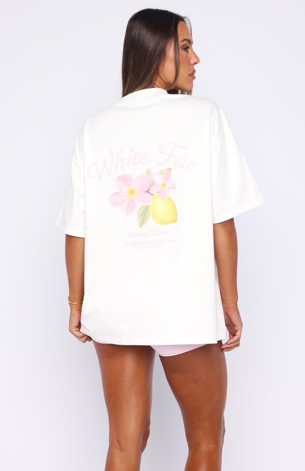 White Fox Verano Sixteen Valeria Oversized Tee White