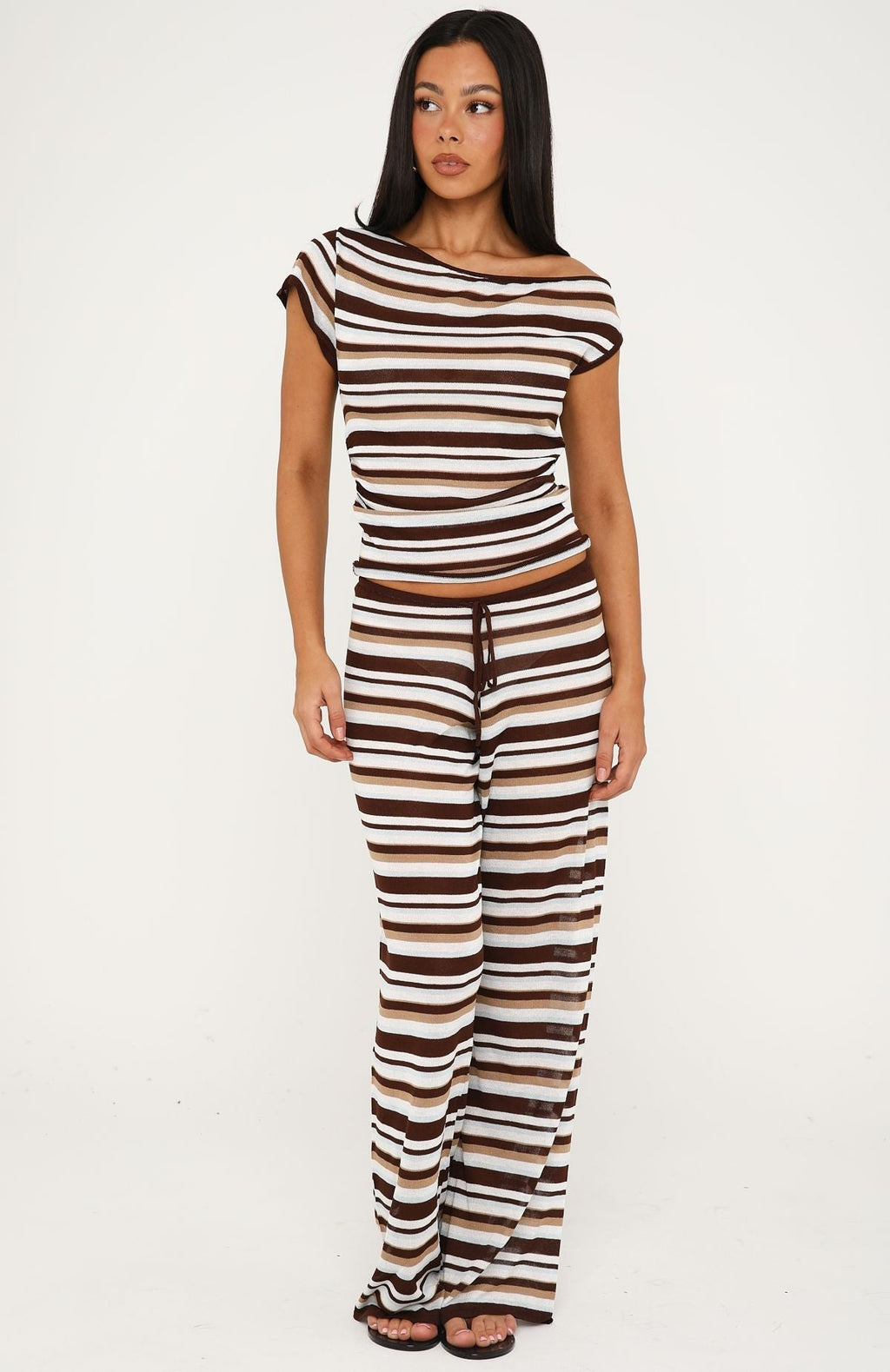 White Fox Can't Catch Me Knit Pants Seaside Stripe