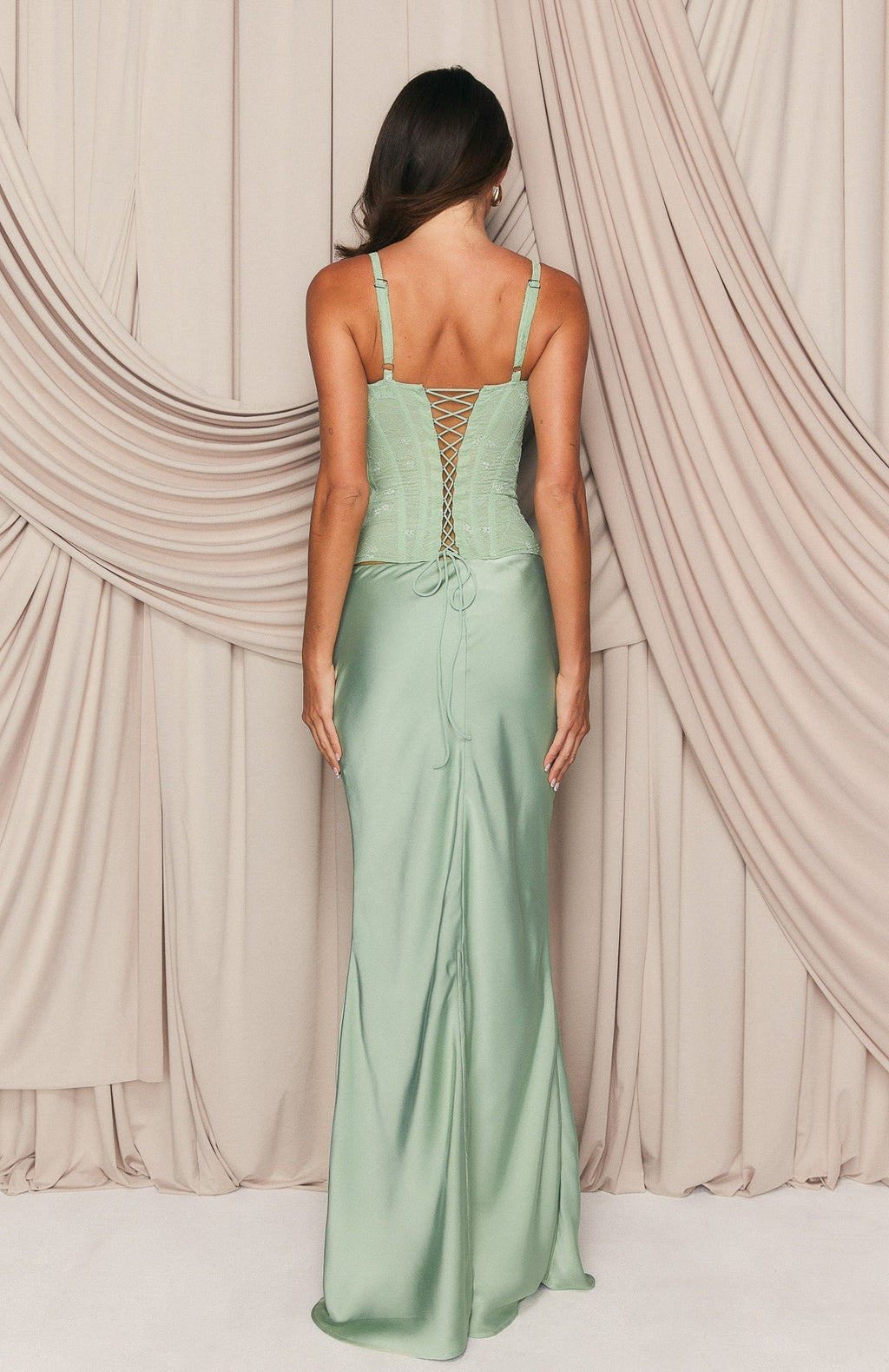 White Fox Forever Starts Now Maxi Skirt Sage