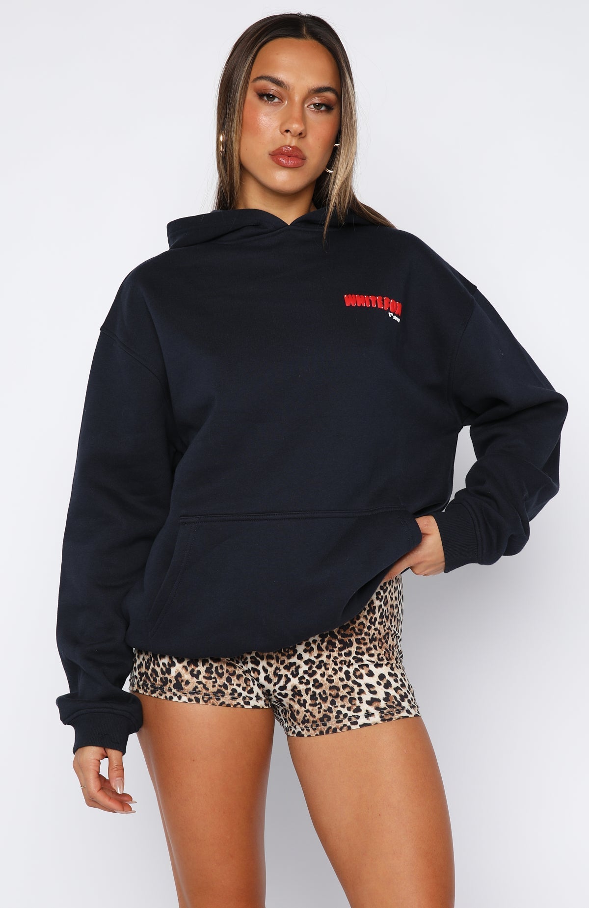 White Fox 11th Street She's So Lucky Oversized Hoodie Blueberry Twist