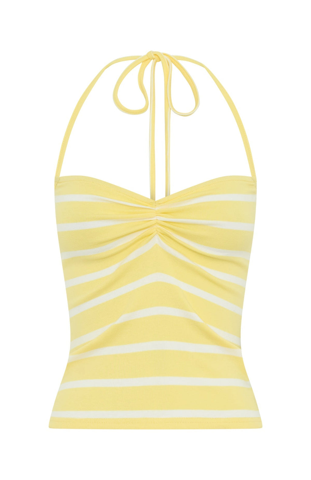 White Fox You Said Forever Halter Top Lemon Stripe