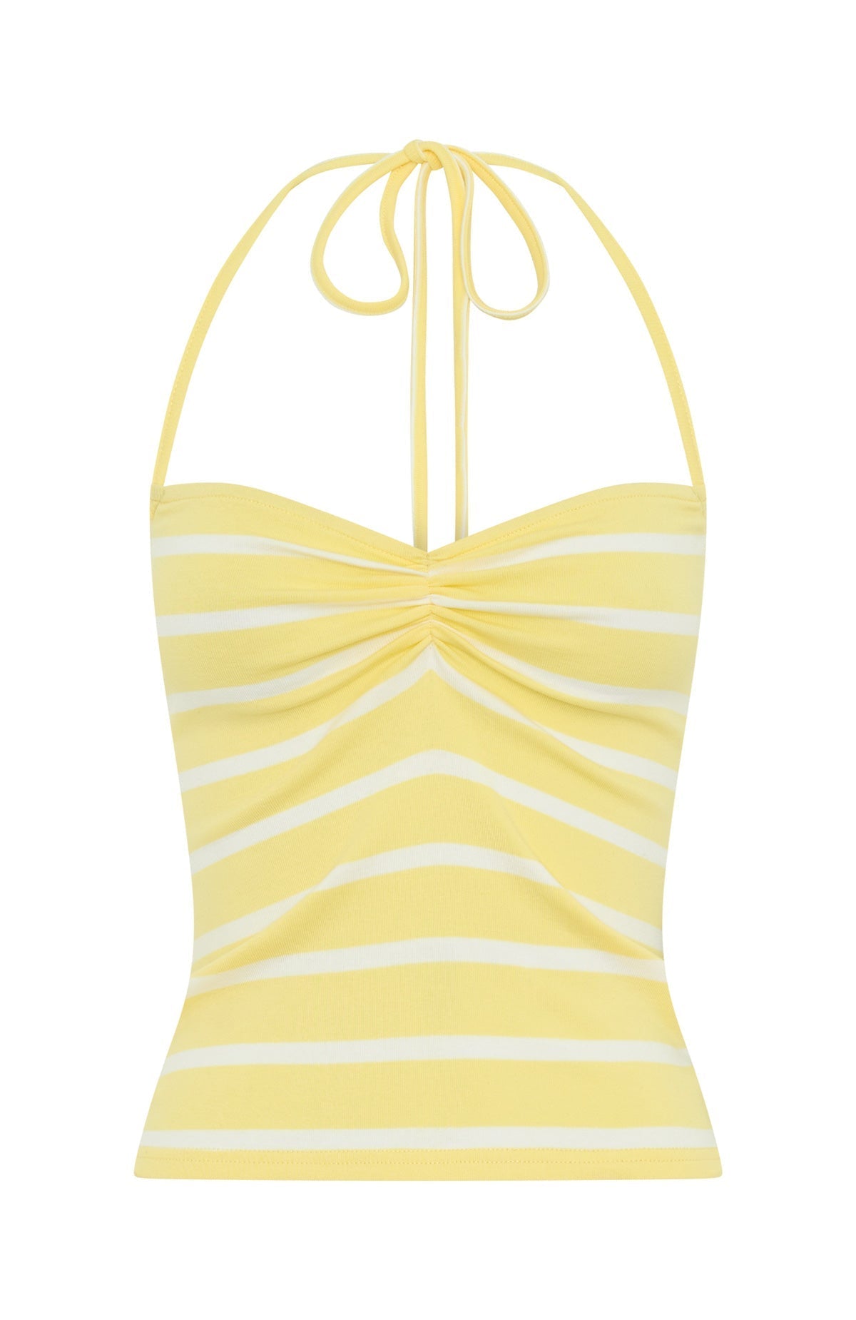 White Fox You Said Forever Halter Top Lemon Stripe