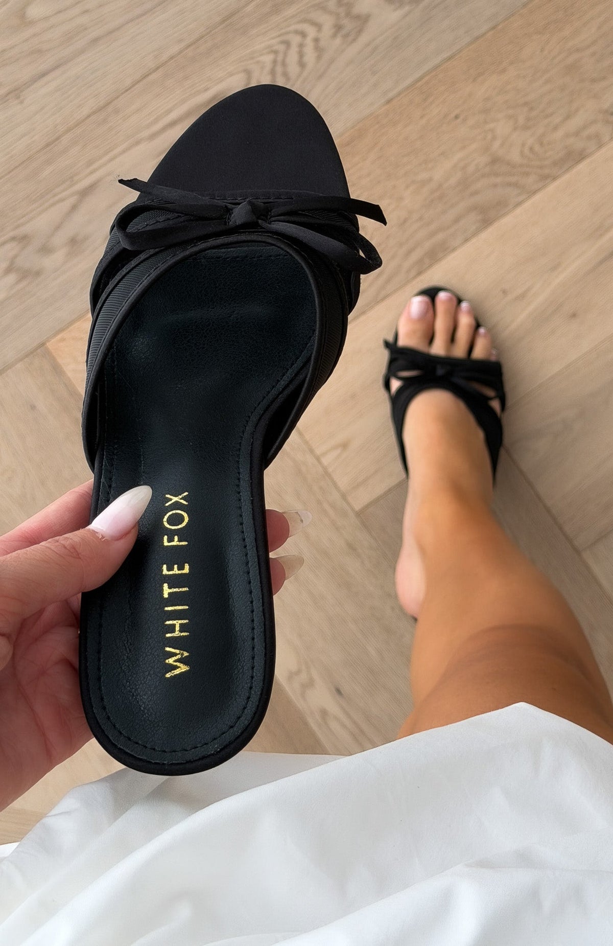 White Fox Wallace Mules Black Mesh