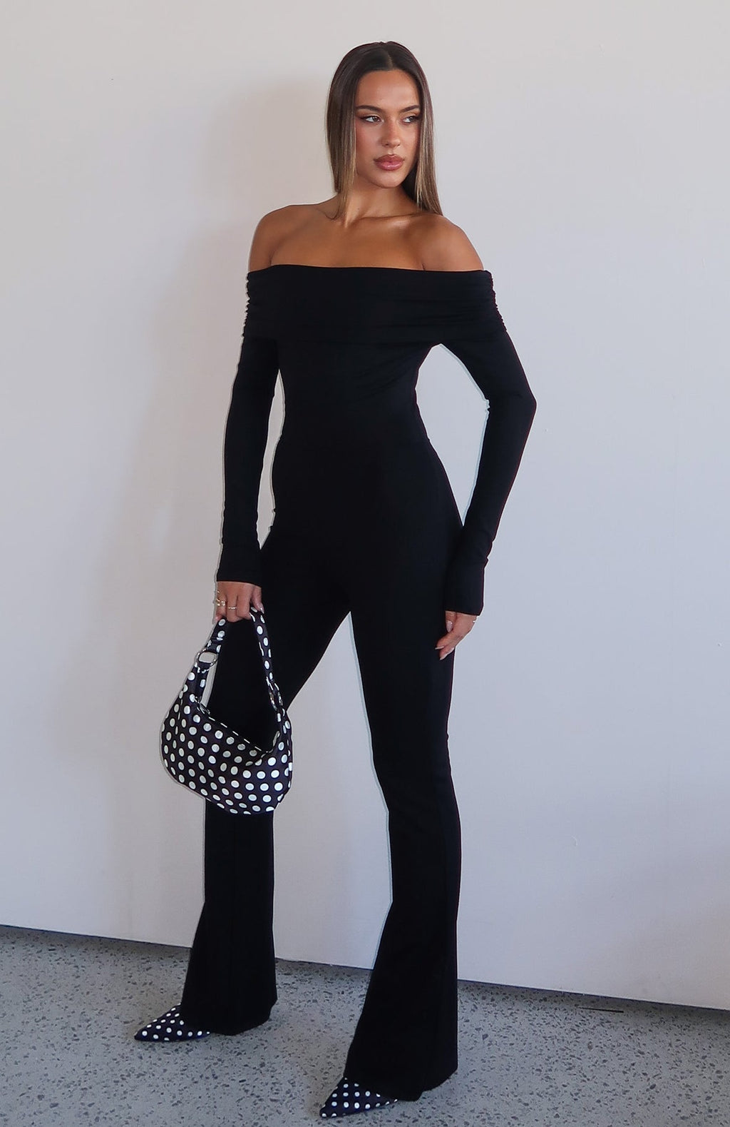 White Fox For The Girls Long Sleeve Jumpsuit Black