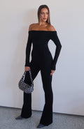White Fox For The Girls Long Sleeve Jumpsuit Black