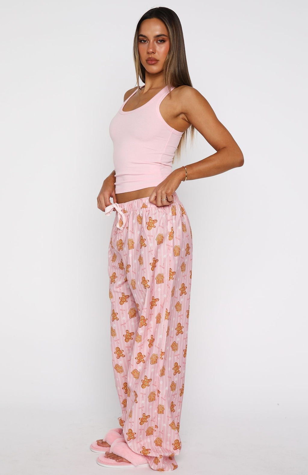 White Fox Sweetheart Pyjama Pants Gingerbread Twist