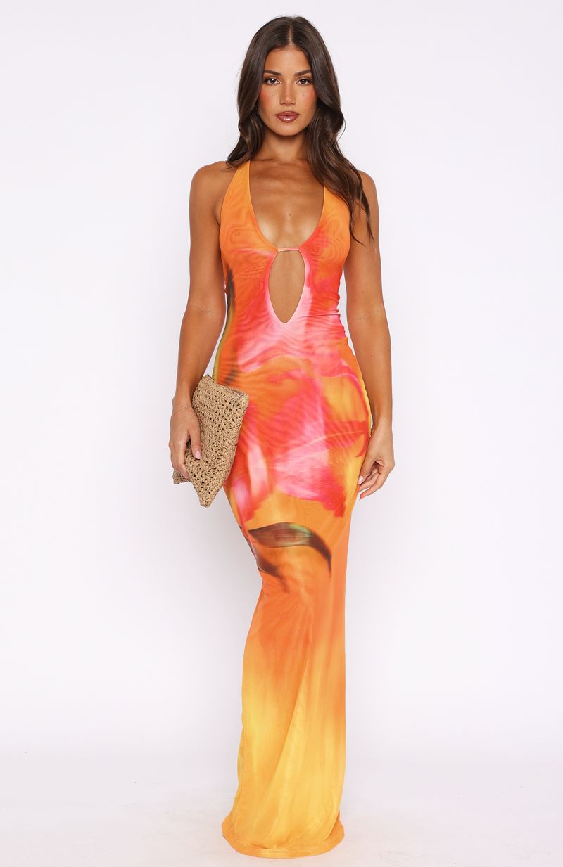 White Fox Bets Are Off Maxi Dress Sunset Floral