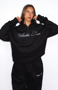 White Fox Make It Or Break It Quarter Zip Sweater Black