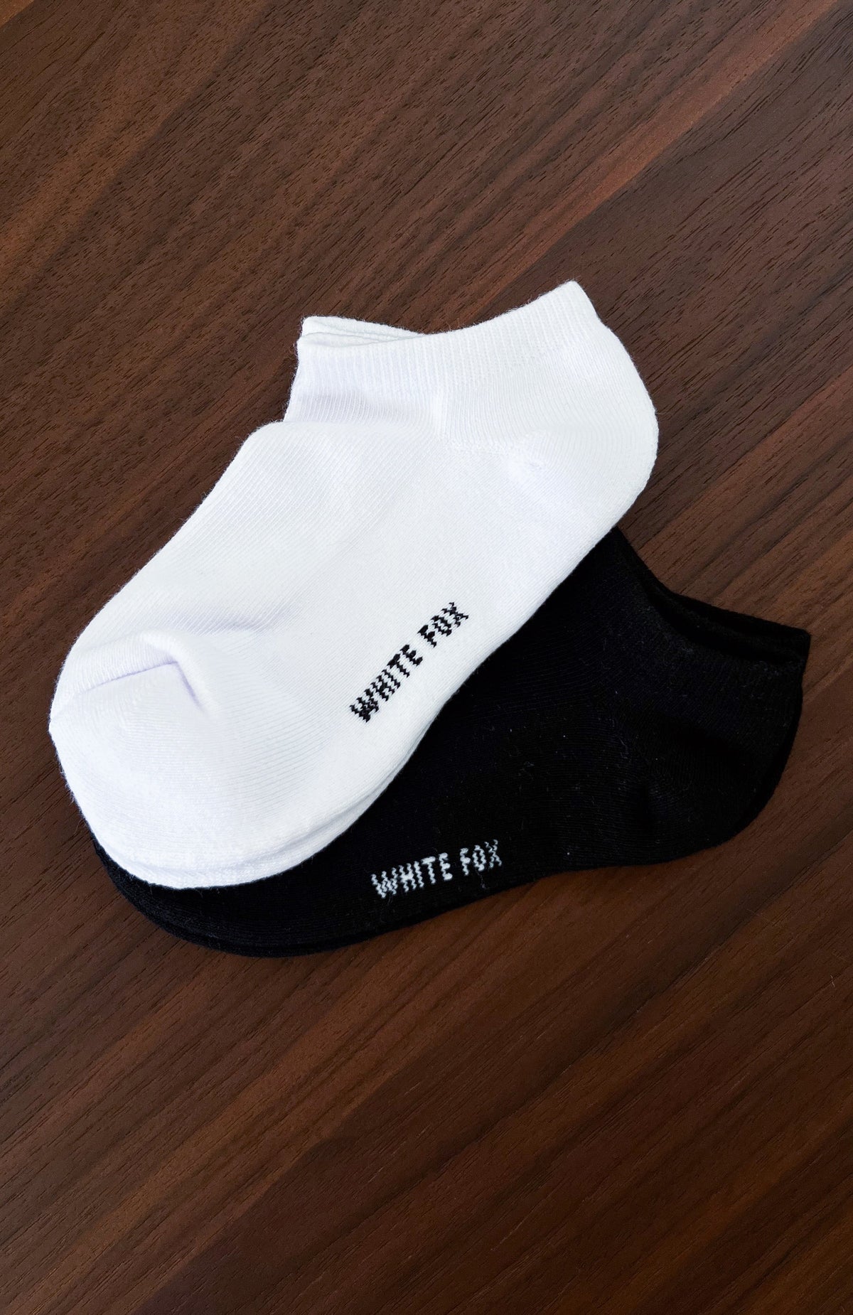 White Fox In Your Mind Socks 2 Pack Black/White