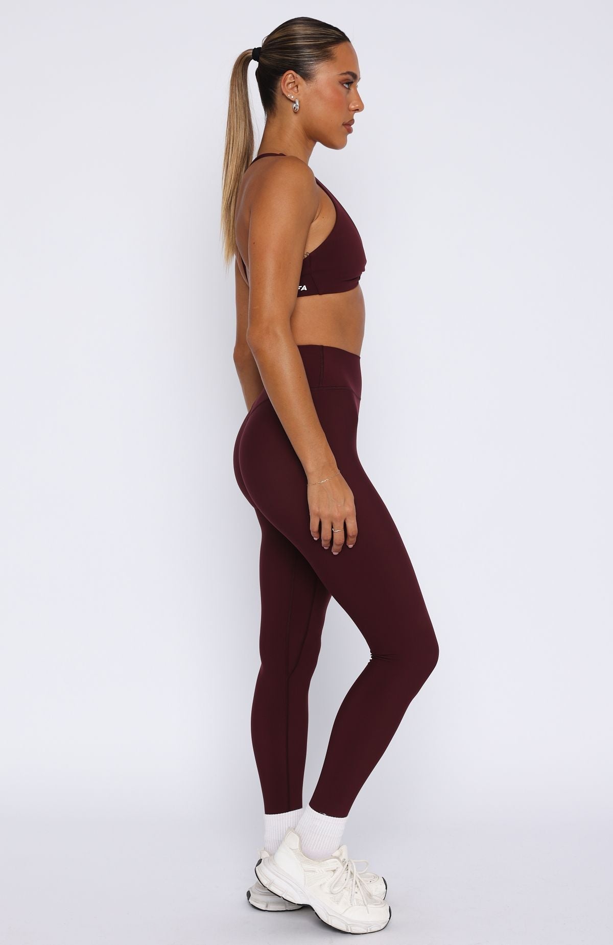 White Fox Go Getter High Waisted Leggings Merlot
