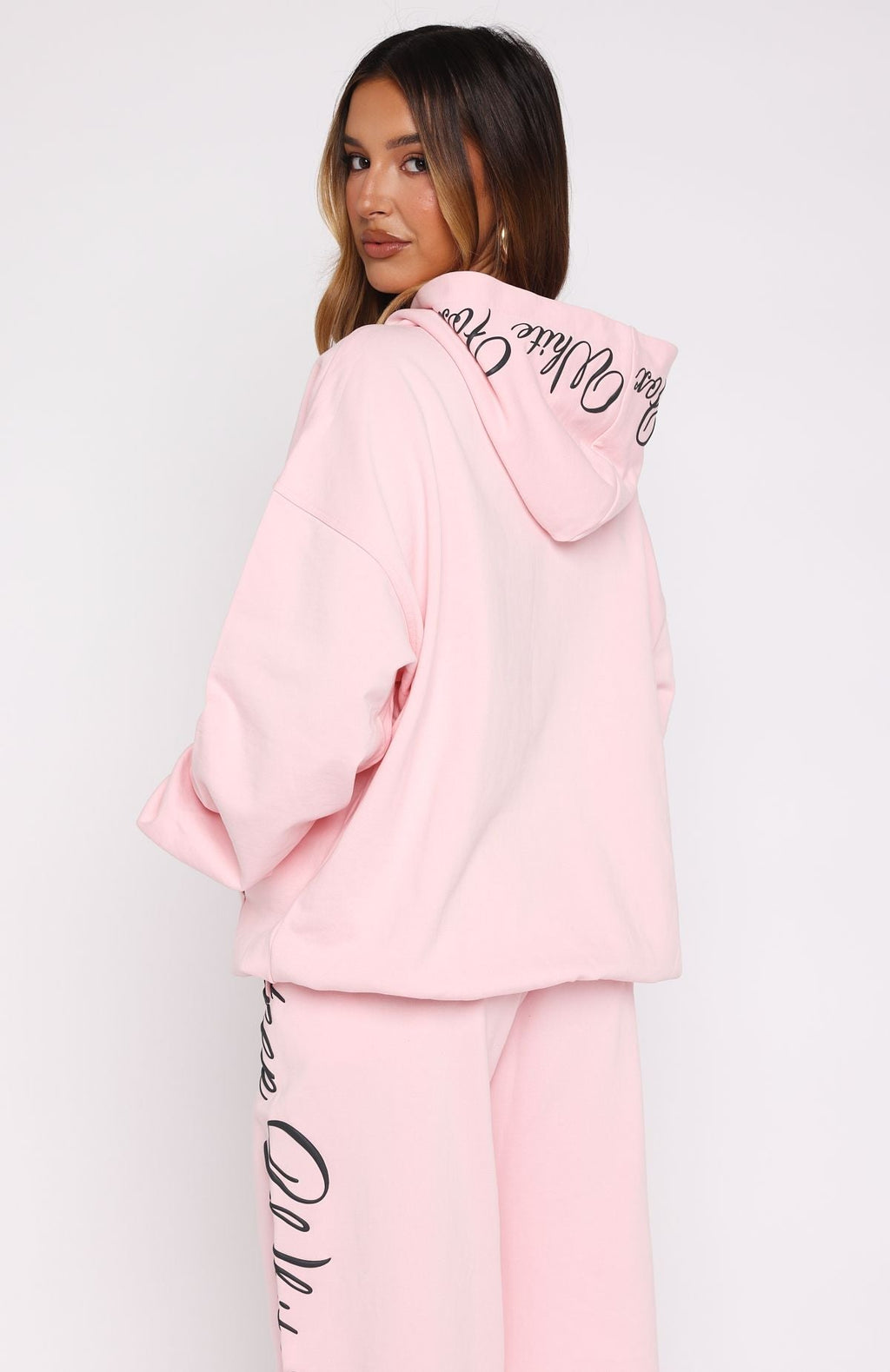White Fox Lucky Thirteen Shaya Oversized Hoodie Soft Pink