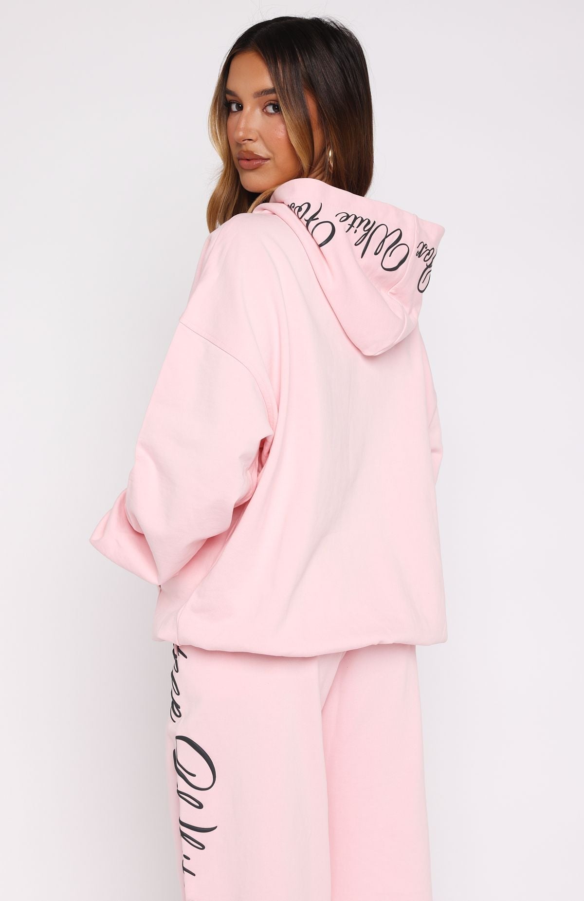 White Fox Lucky Thirteen Shaya Oversized Hoodie Soft Pink