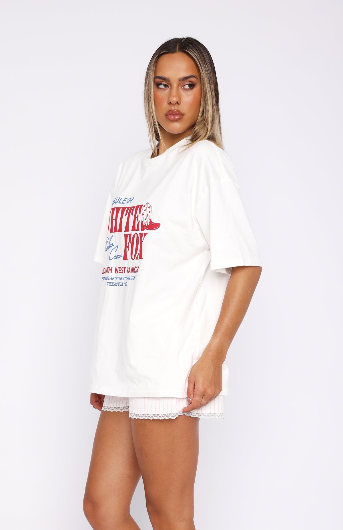 White Fox Capsule 9 Rodeo Crew Oversized Tee White