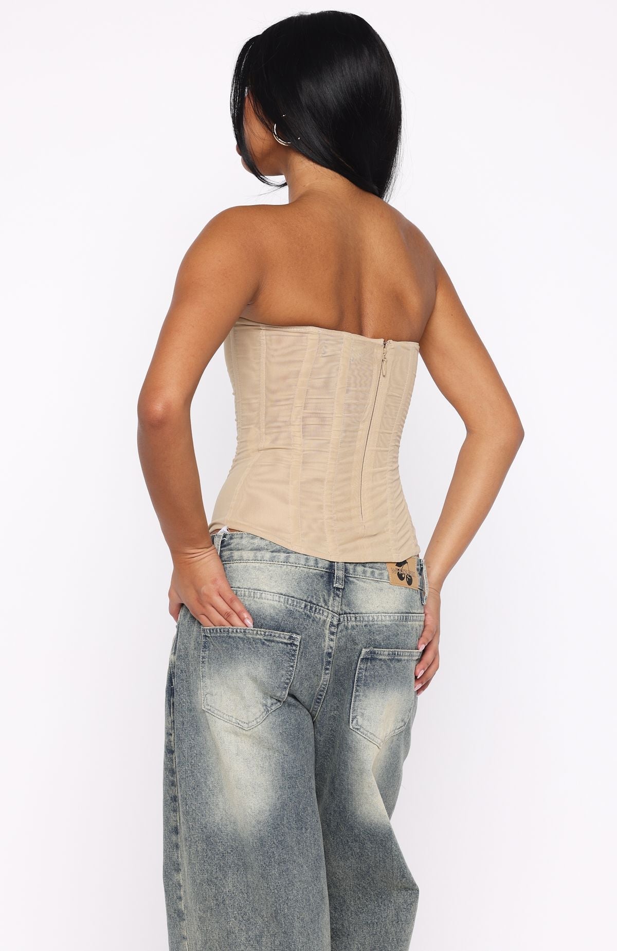 White Fox Tell Me A Secret Strapless Bustier Nude