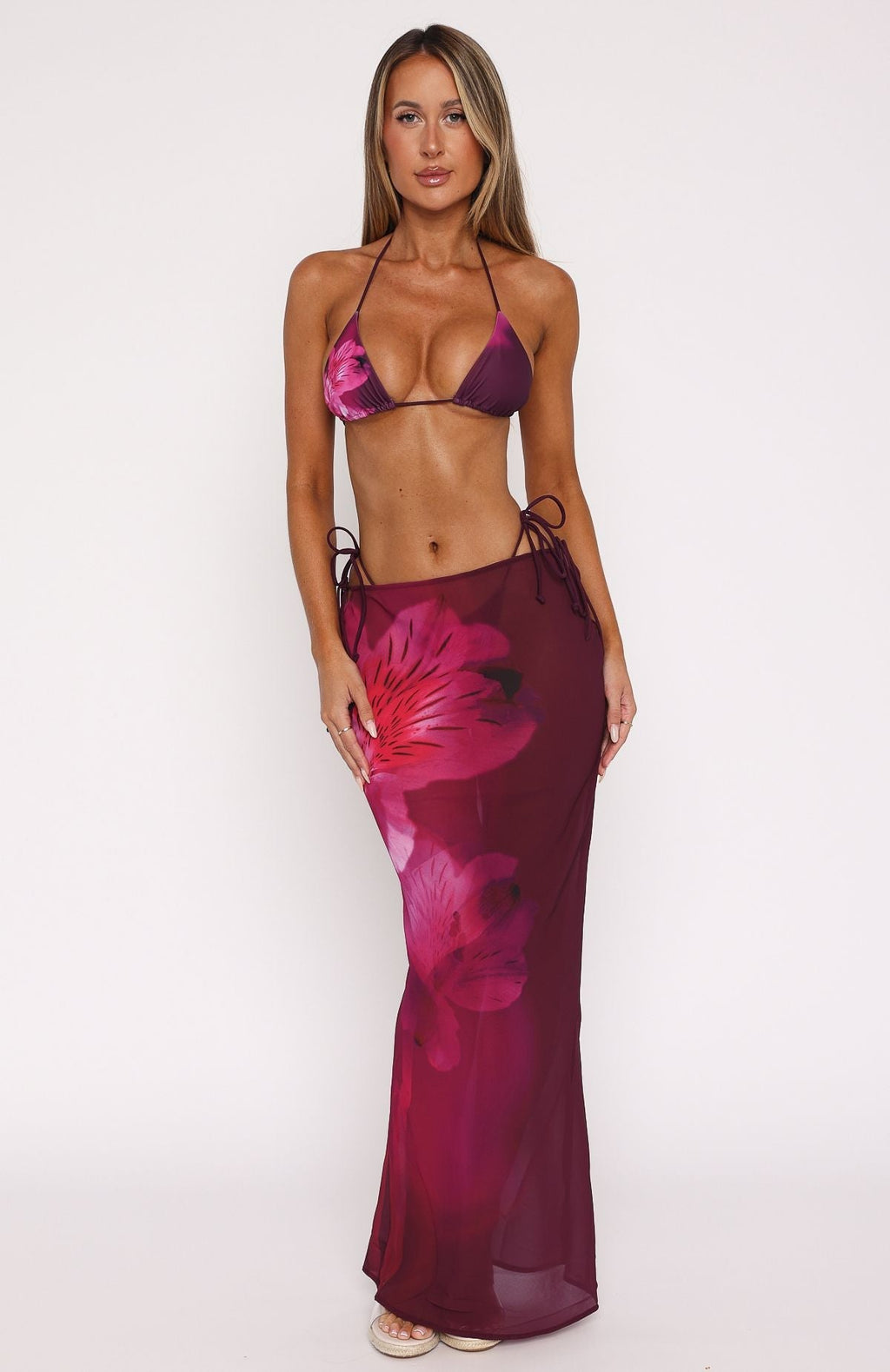 White Fox Luminous Maxi Skirt Berry Lush