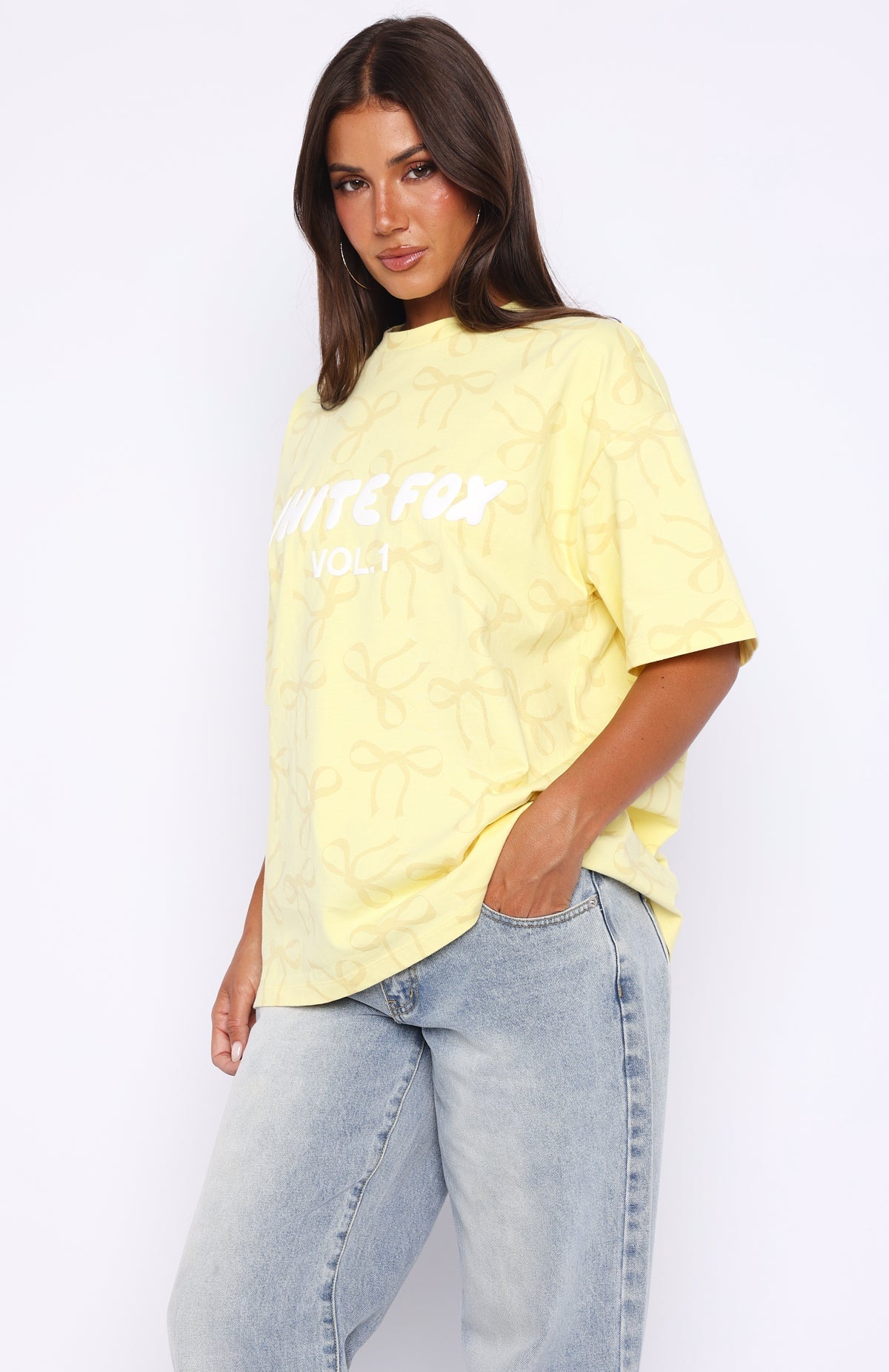 White Fox Vol. 1 Oversized Tee Lemon Bow