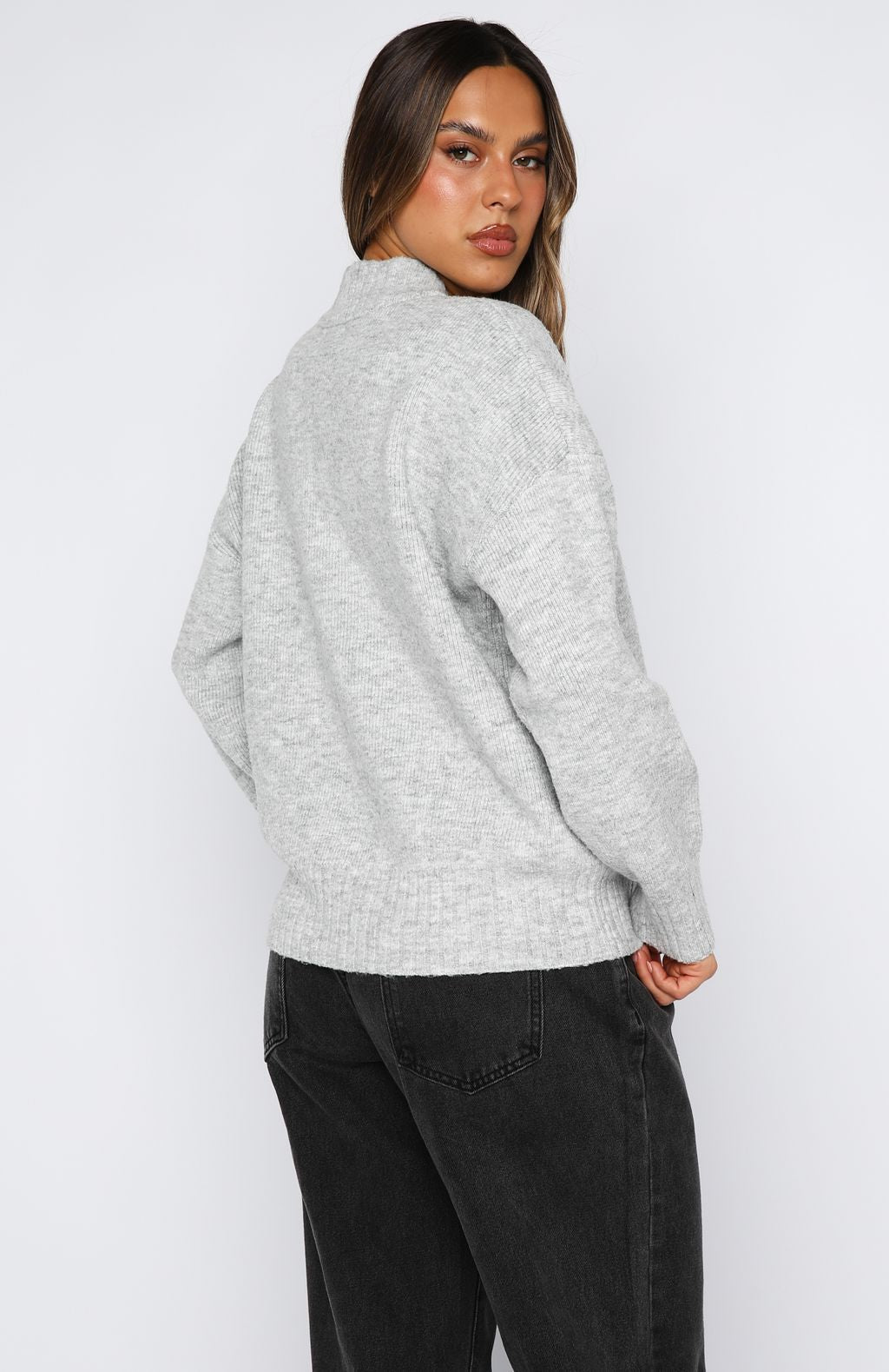 White Fox Unbreakable Bond Knit Jacket Grey Marle