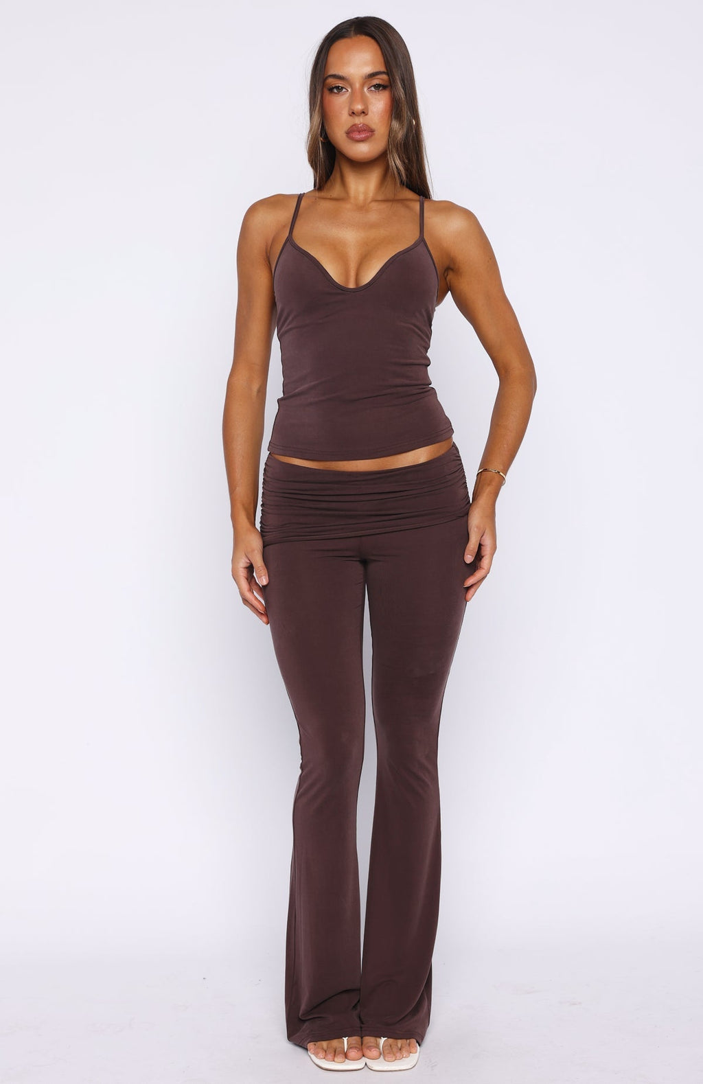 White Fox Eiffel Lights Pants Chocolate