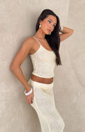 White Fox Love Galore Sequin Knit Top Lemon