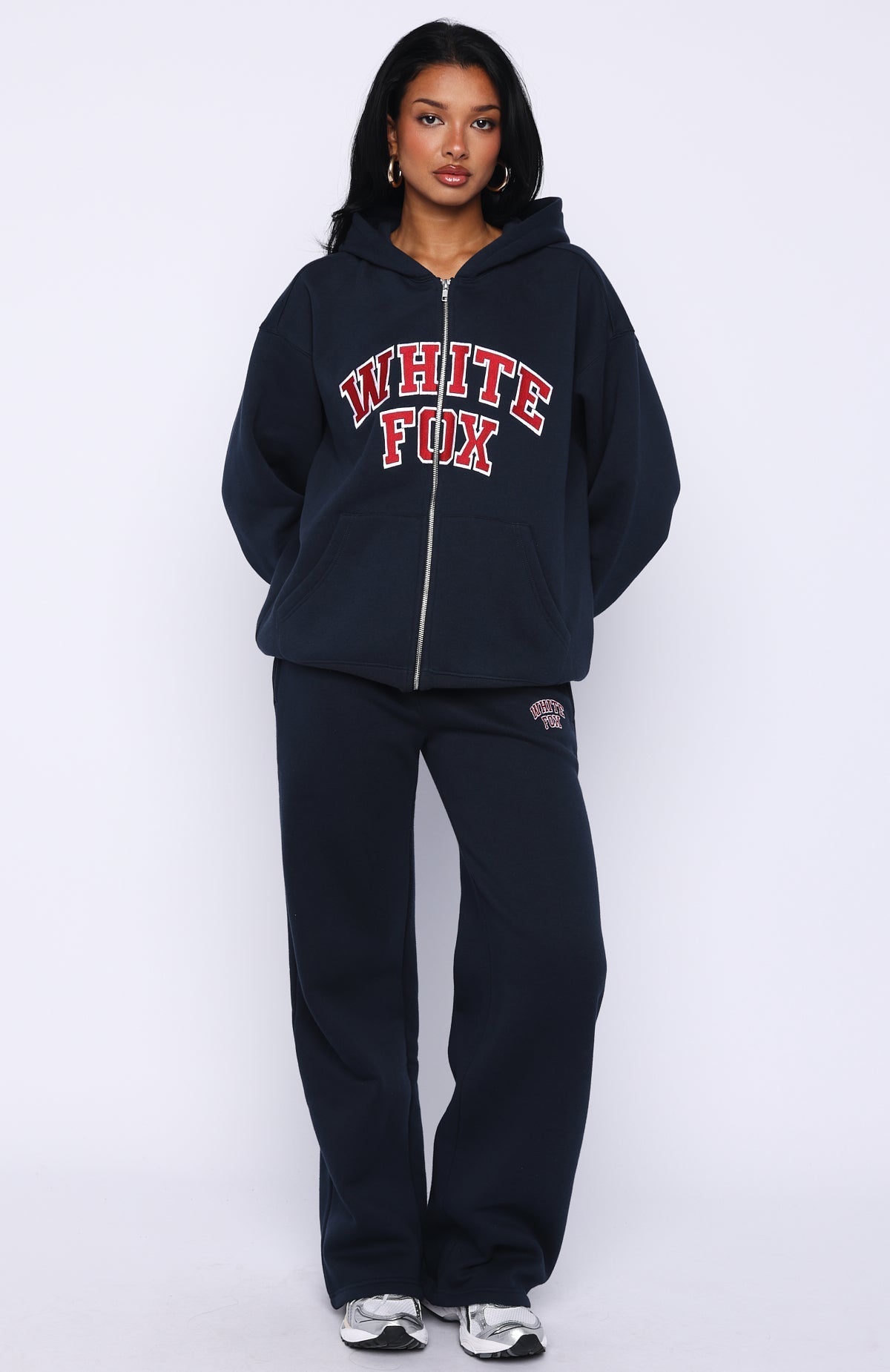 White Fox Starting Fresh Wide Leg Sweatpants Navy