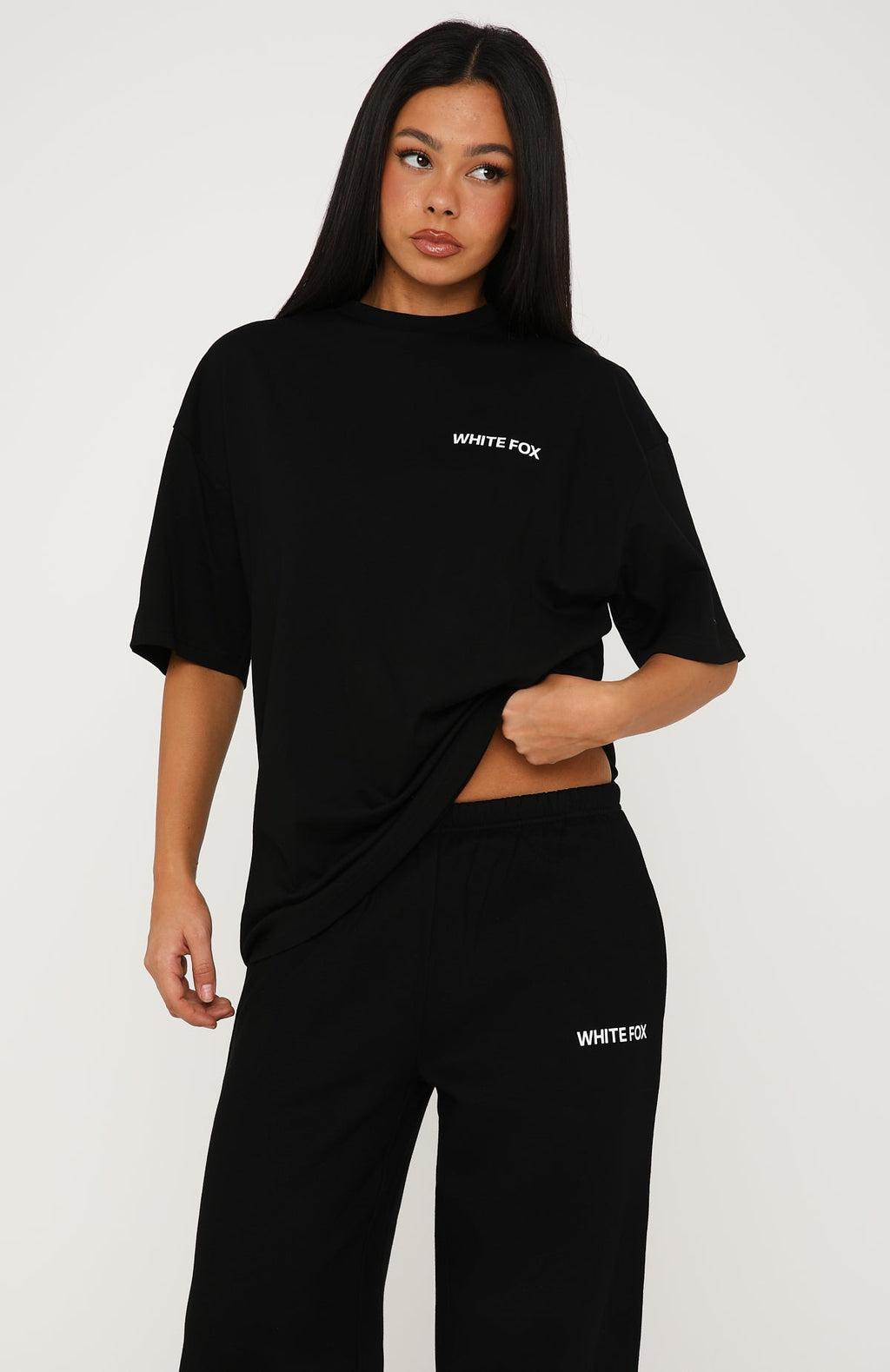 White Fox Core Classic Oversized Tee Black