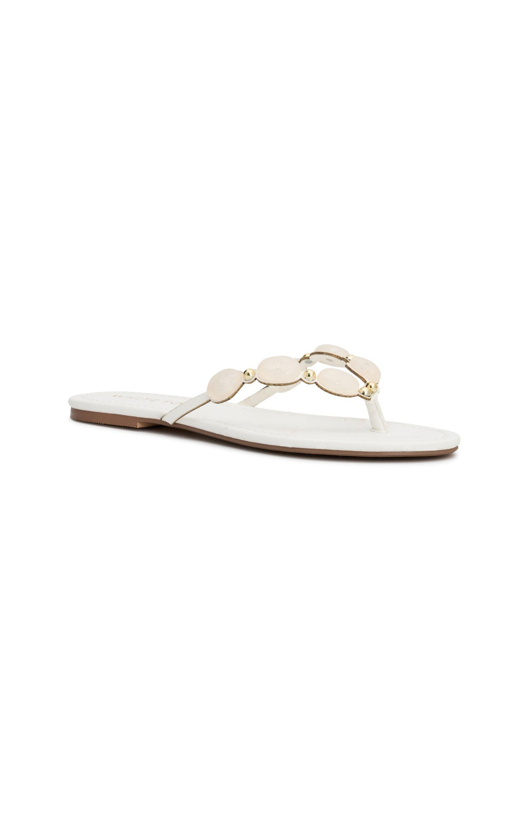 White Fox Kira Beaded Thong Sandals White