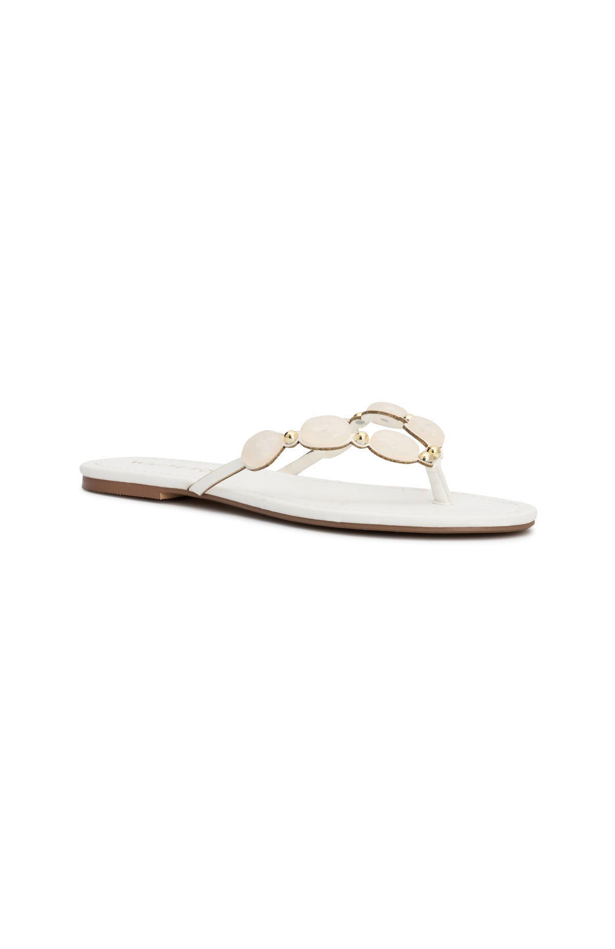 White Fox Kira Beaded Thong Sandals White