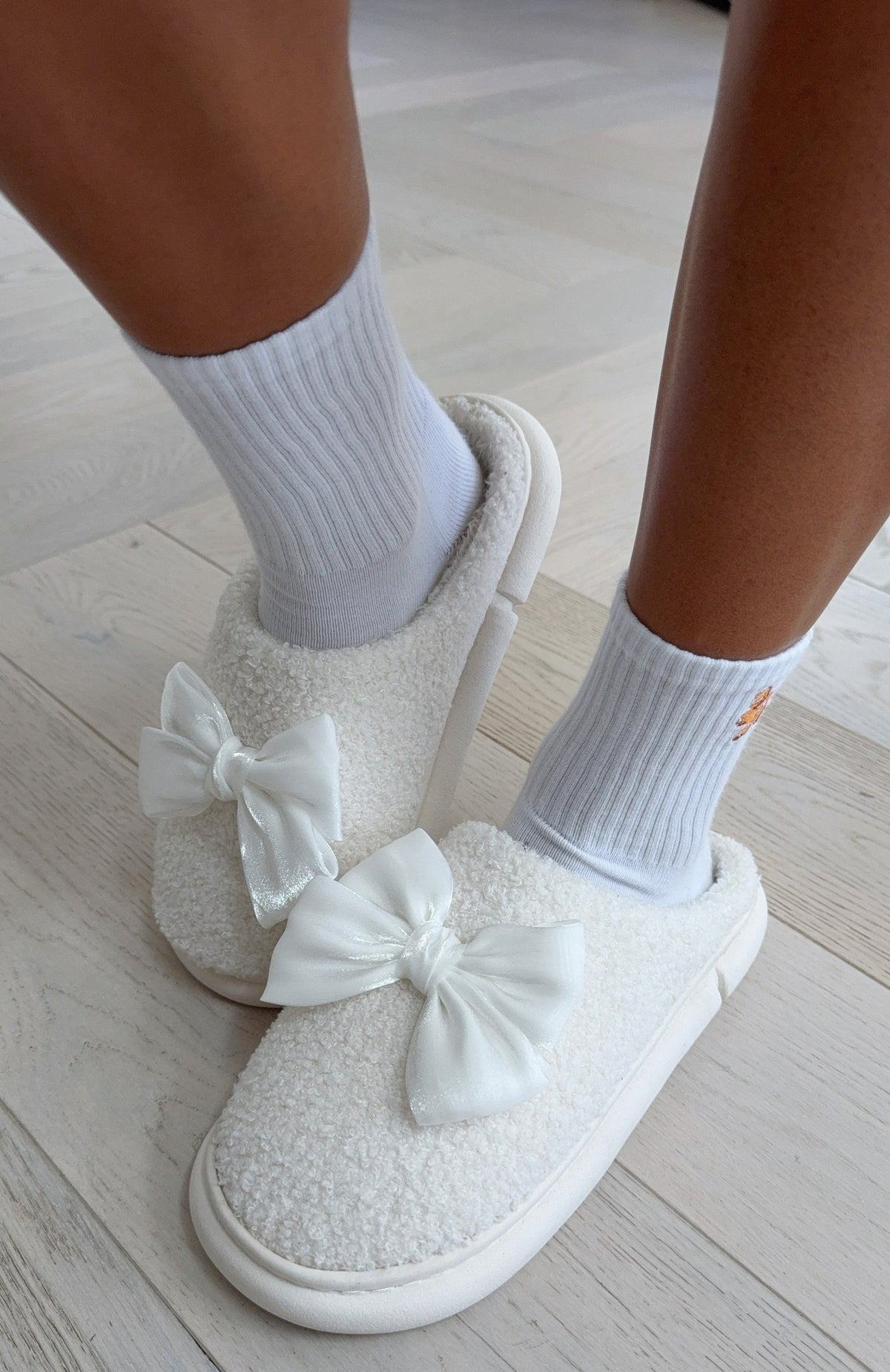 White Fox Sophie Slippers White