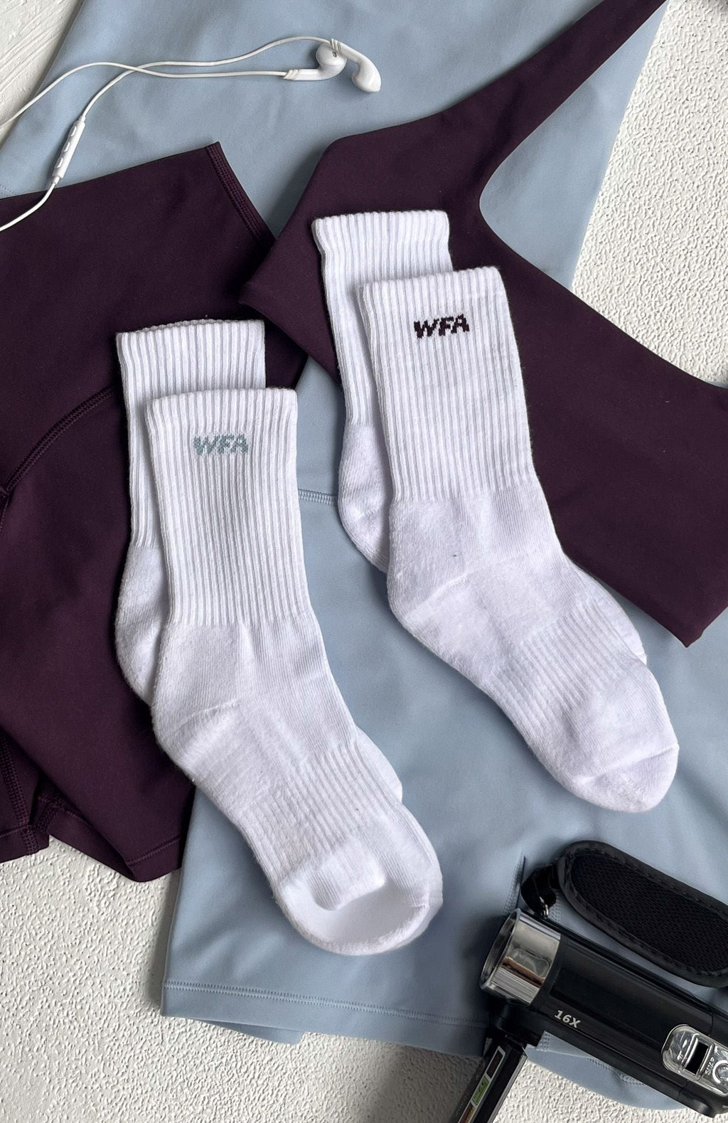White Fox Wfa 2 Pack Socks Icy Blue/Midnight Plum
