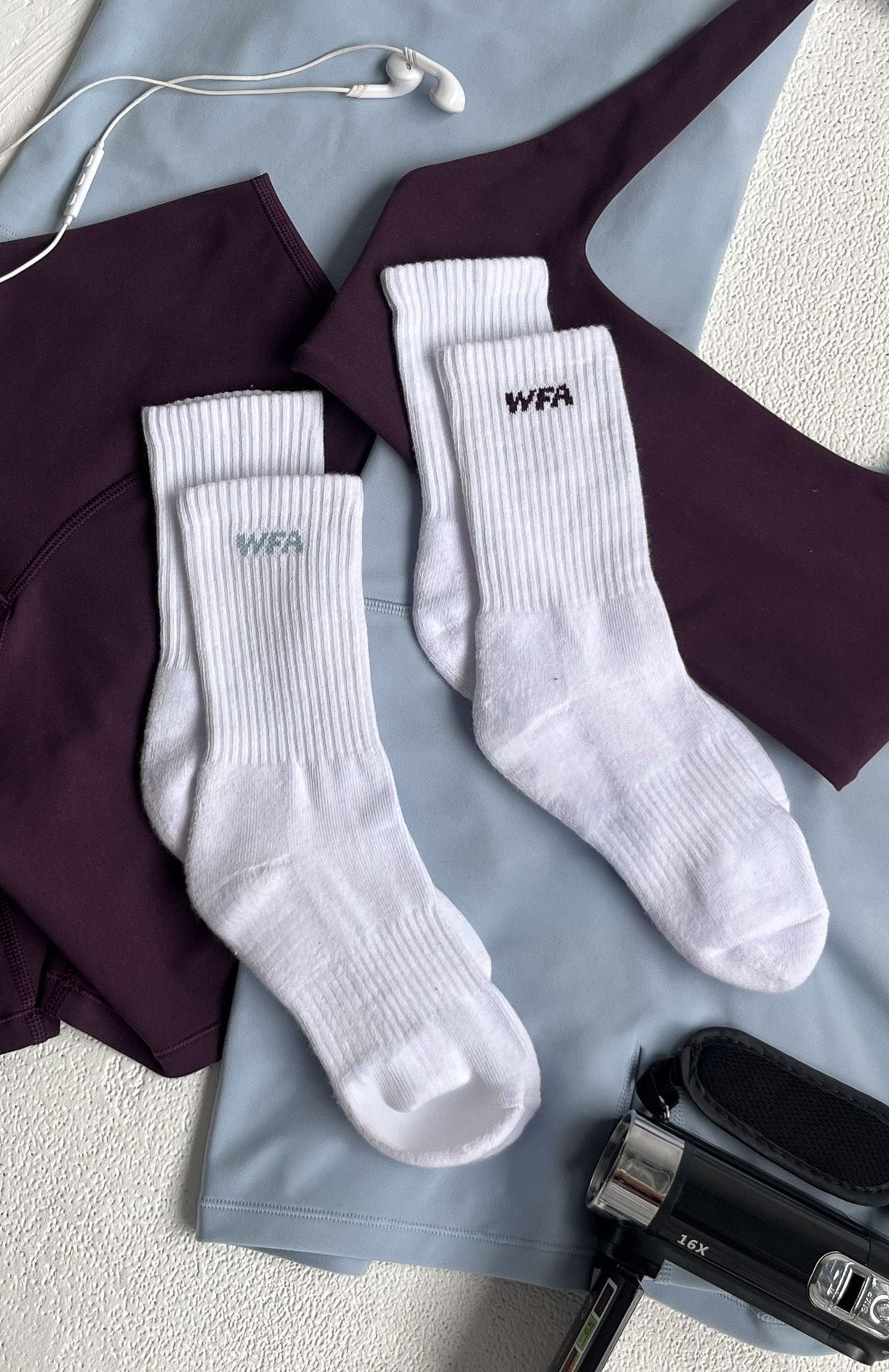 White Fox Wfa 2 Pack Socks Icy Blue/Midnight Plum