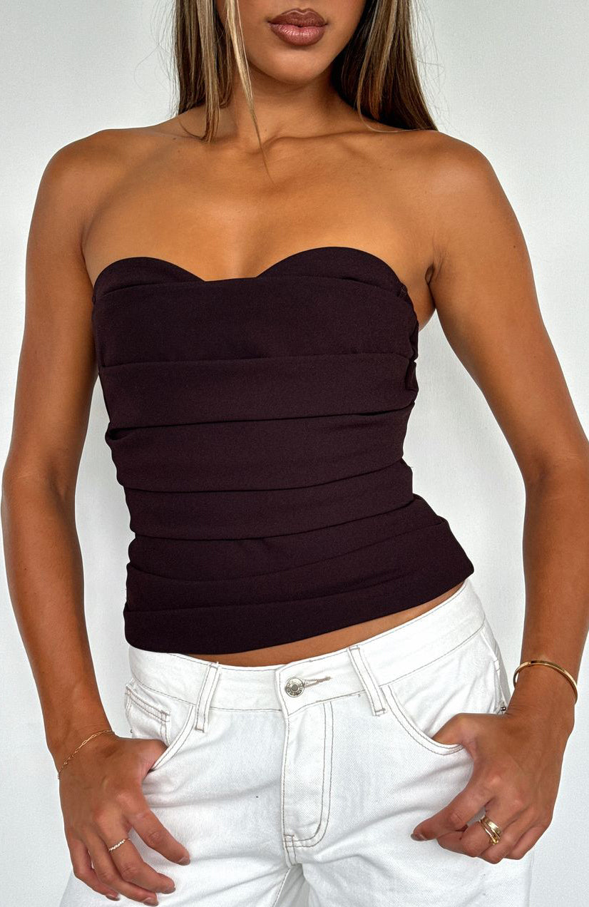 White Fox City Streets Bustier Dark Chocolate