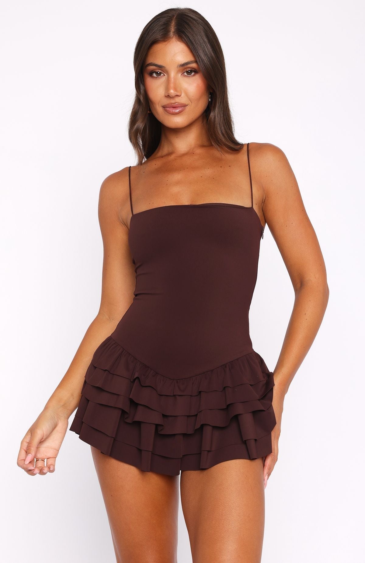 White Fox Photo ID Playsuit Chocolate