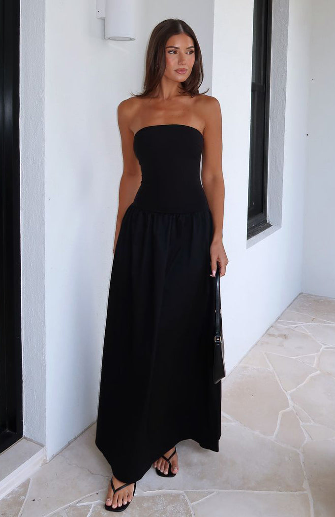 White Fox Take Back Maxi Dress Black