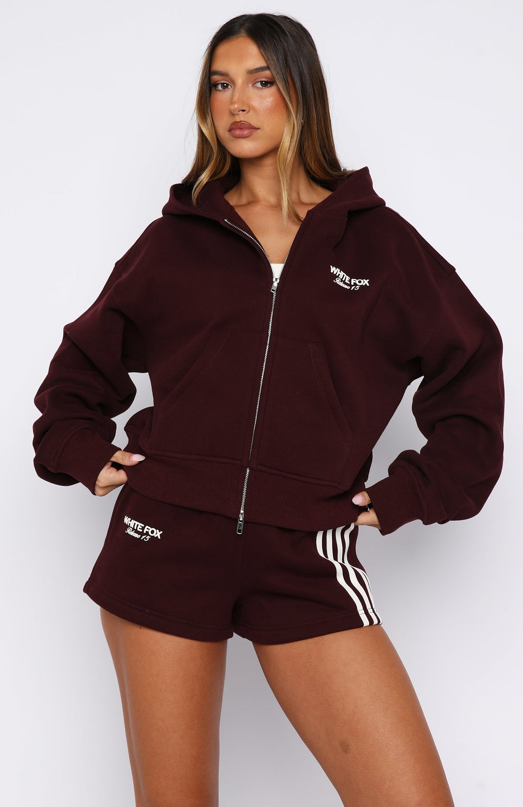 White Fox Release 15 Asalia Lounge Shorts Plum
