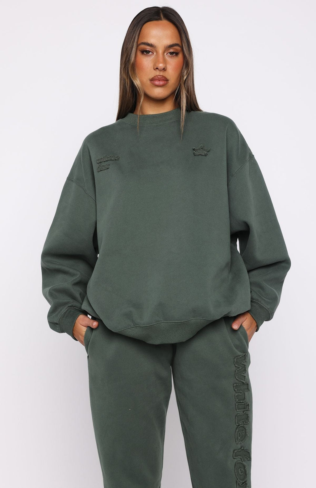 White Fox From The Archives Lexi Oversized Sweater Khaki