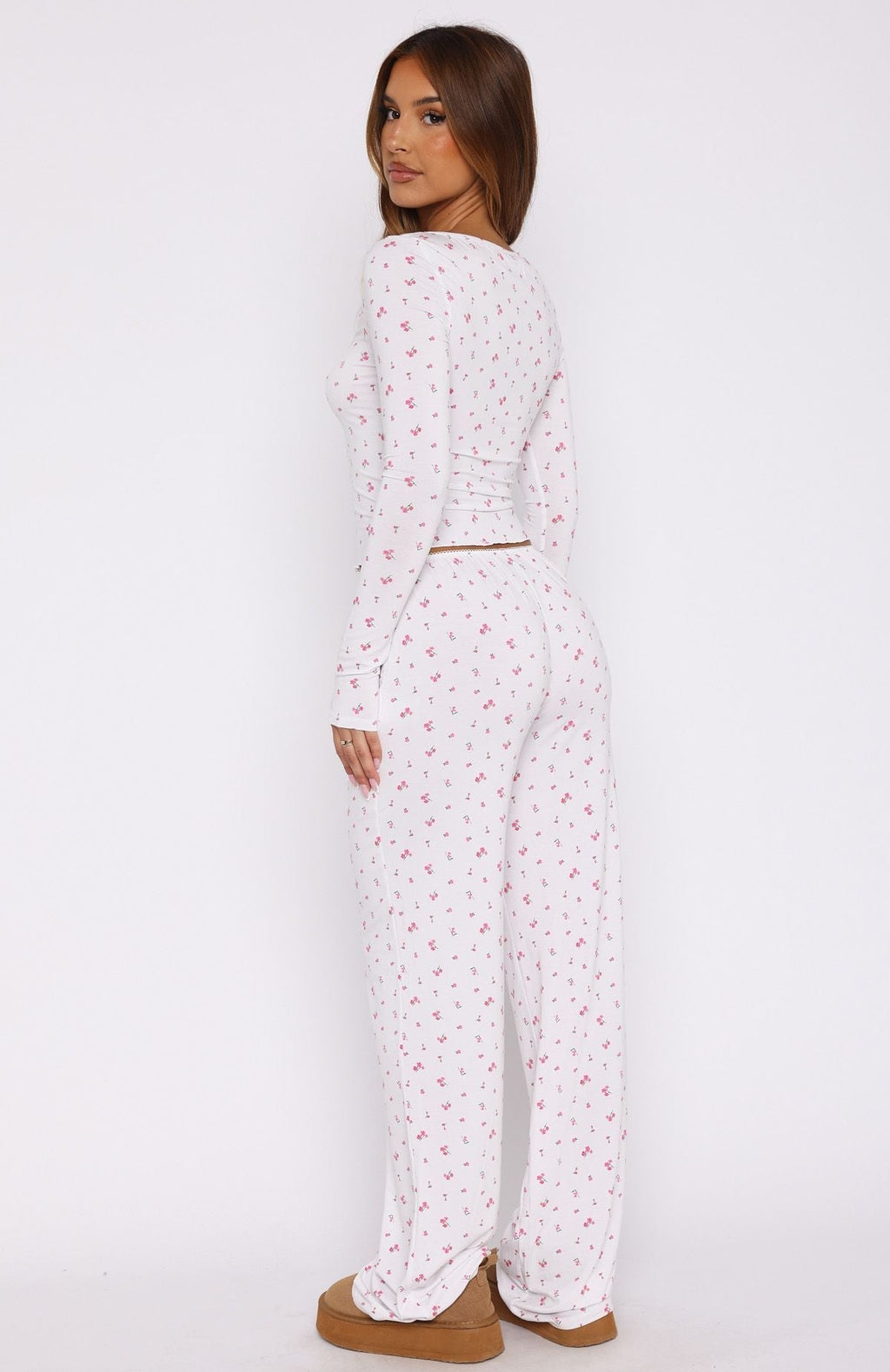 White Fox Dreamy Pyjama Pants Pink Blossom