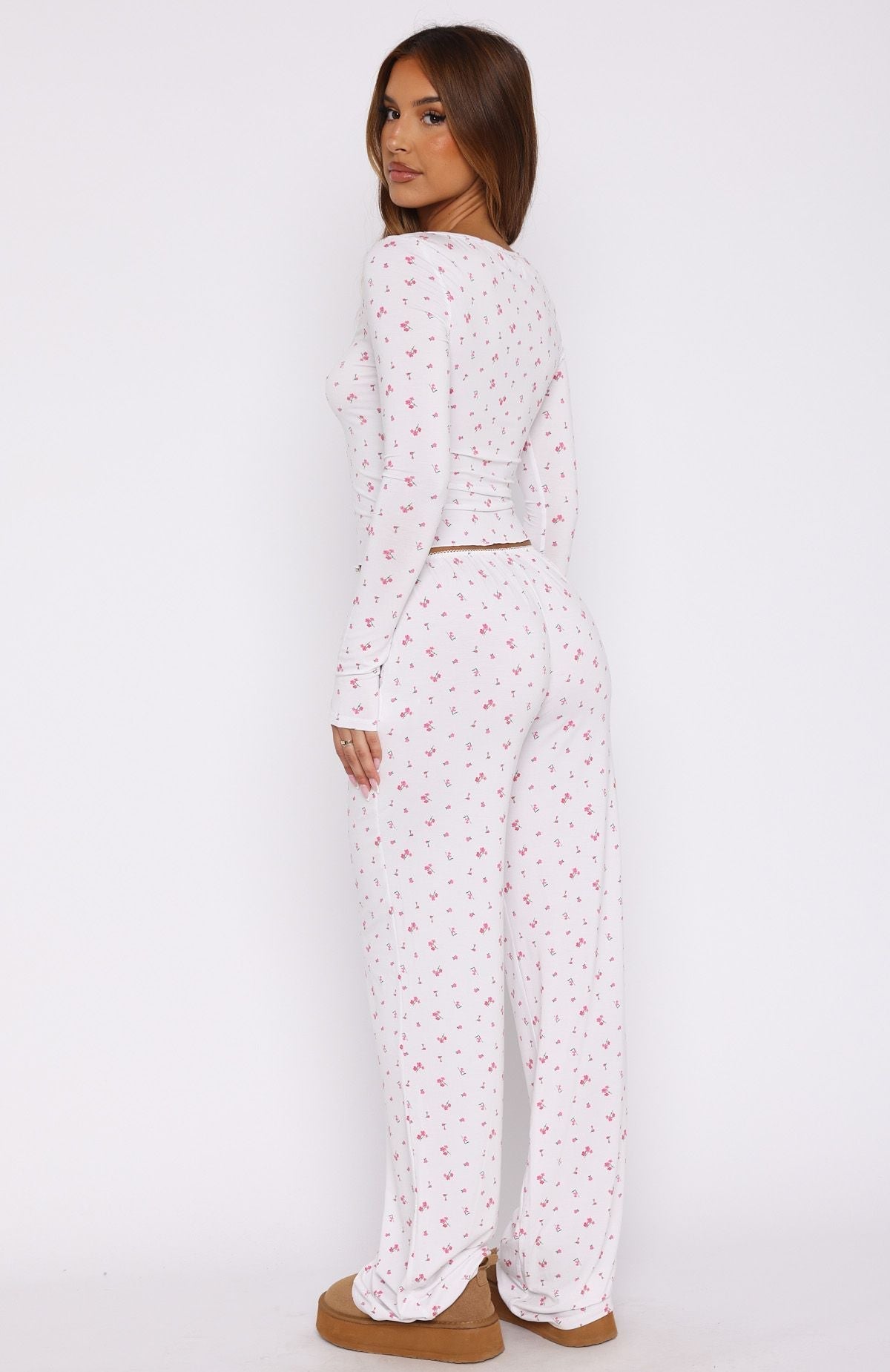 White Fox Dreamy Pyjama Pants Pink Blossom