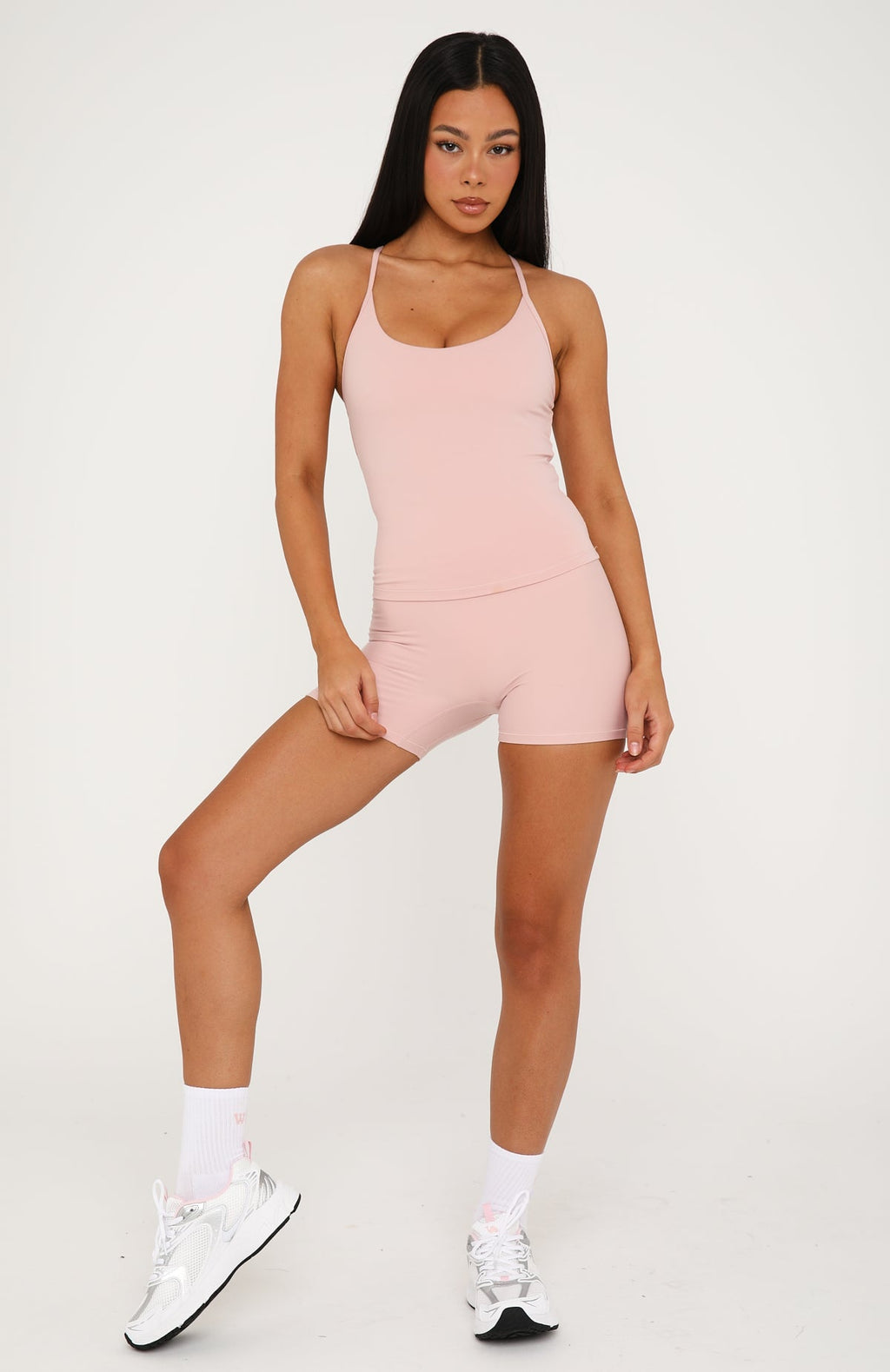 White Fox Snap Active Tank Dusty Pink