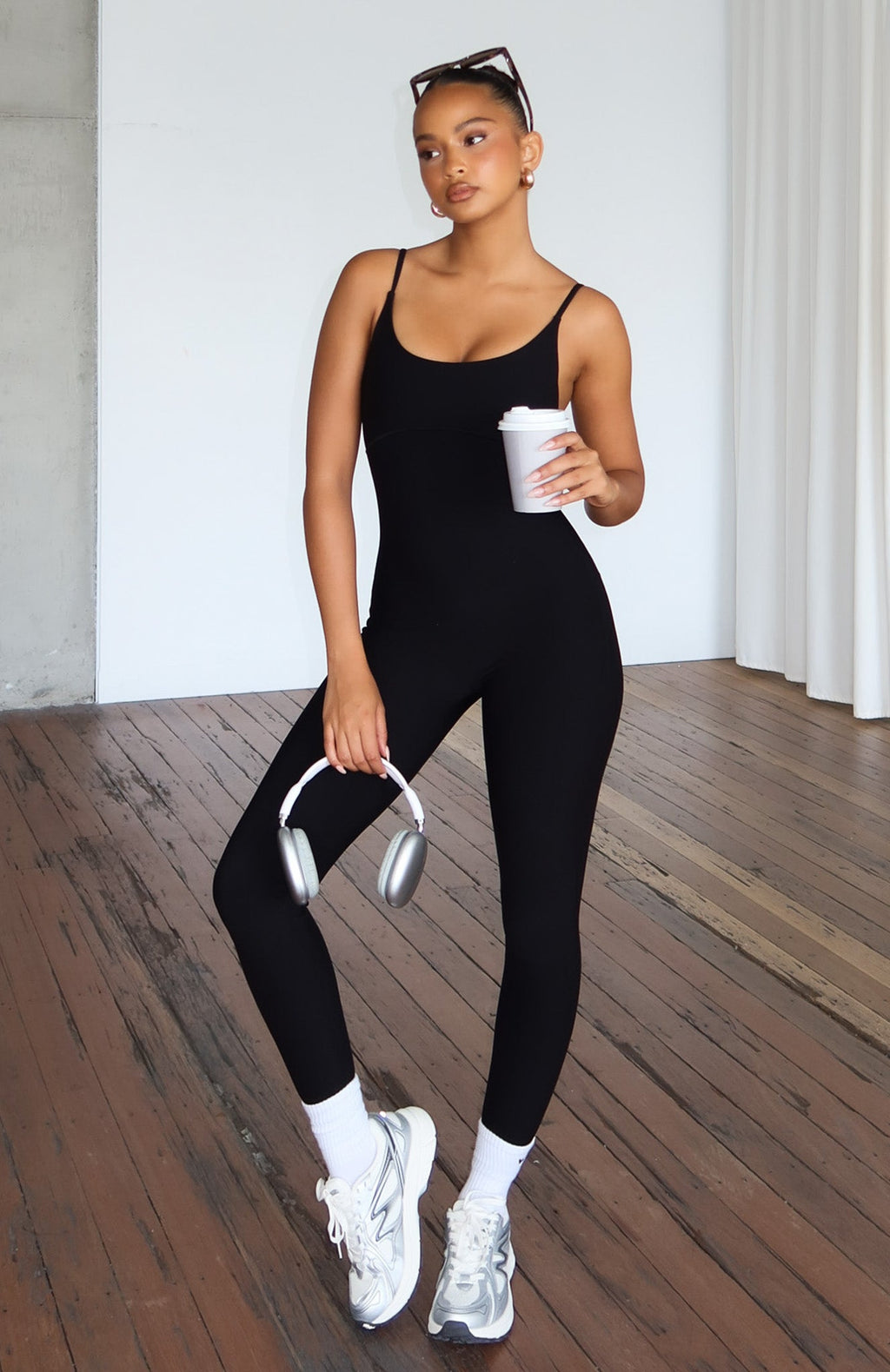 White Fox Shield Jumpsuit Black