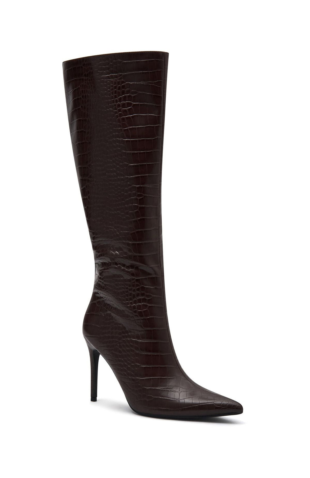 White Fox Ziggy Knee High Boots Chocolate Croc