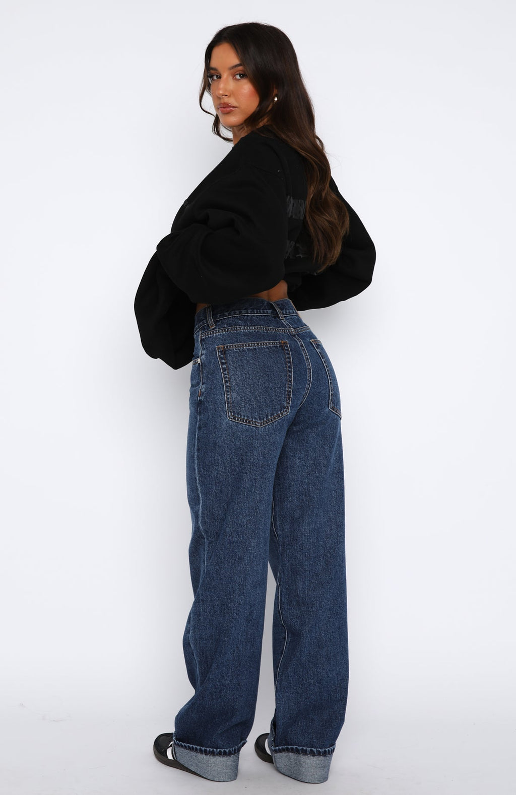 White Fox Always Be Yourself Low Rise Straight Leg Jeans True Blue Wash